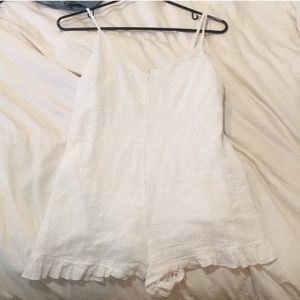 White Linen Romper Medium